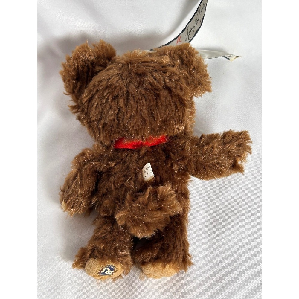 Disney UniBEARsity Brown Bear Plush Keychain Ludwig Von Drake Red Tie 7 Inch - Picture 2 of 8